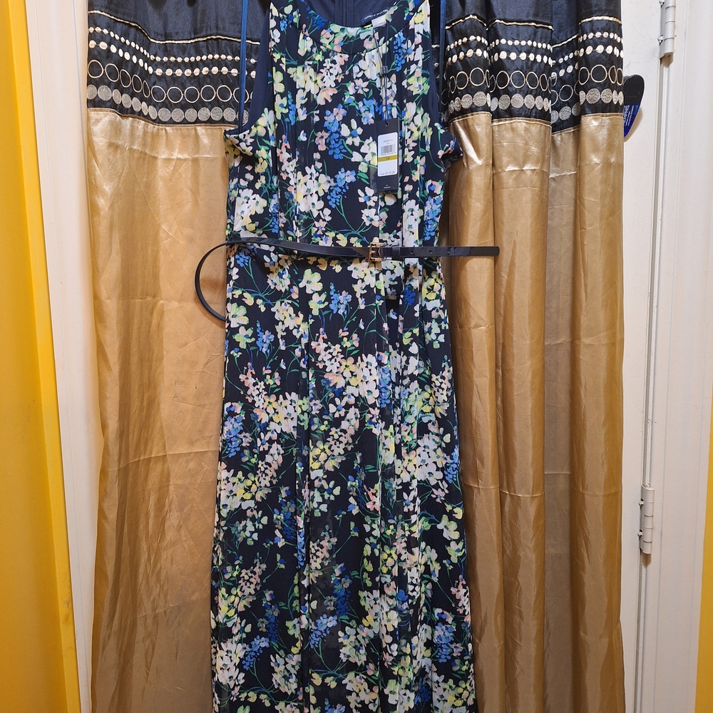 Floral Maxi Dress with Belt